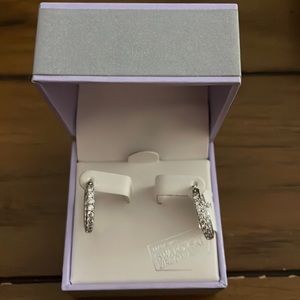 Kiera Couture Silver Swarovski Crystal Hoops